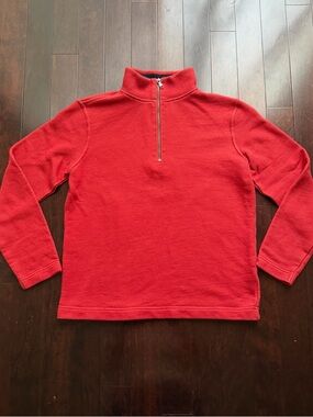 Banana Republic Men's Sweater Size M Quarter Zip Orange Red Preppy Business Work